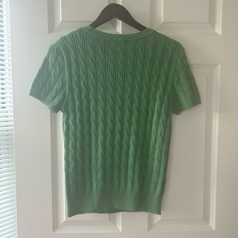 Kate Hill Short Sleeve Cable Sweater - Picture 2 of 5
